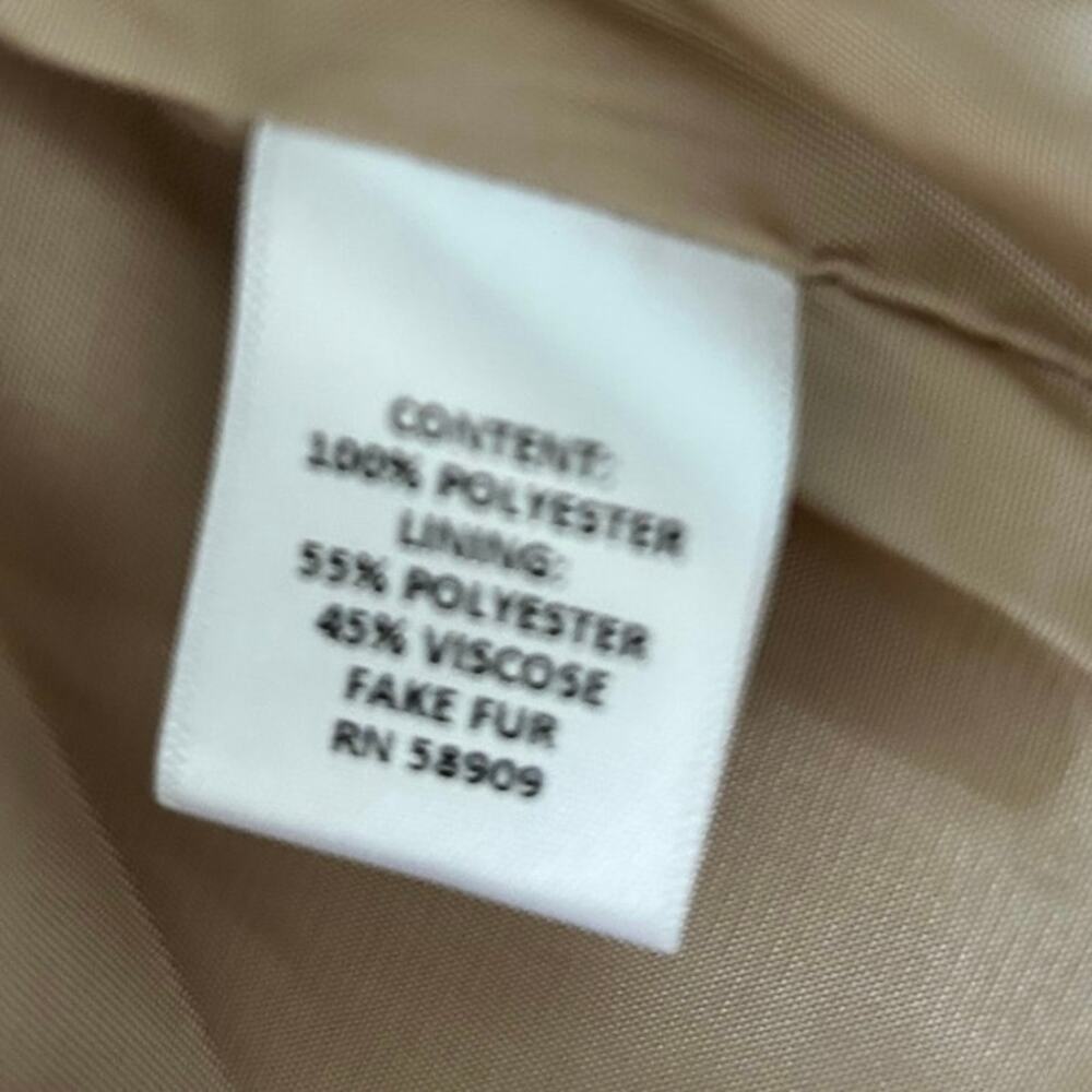 Chelsea & Violet Faux Fur Jacket Womens S Beige Tan Puff Sleeve Cropped Coat - Picture 6 of 7
